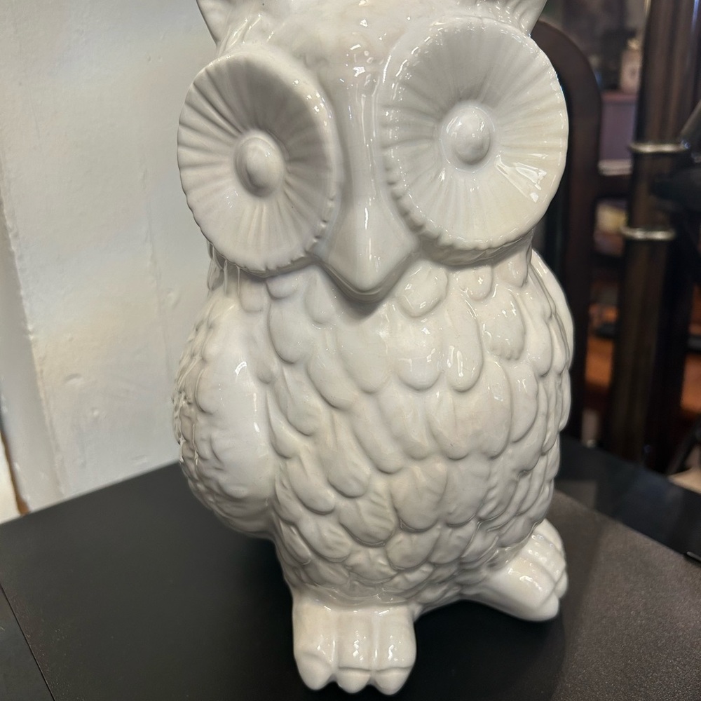White Ceramic Owl Figurine